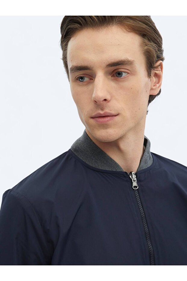 Lacivert Regular Fit Casual Dokuma Mont - 8