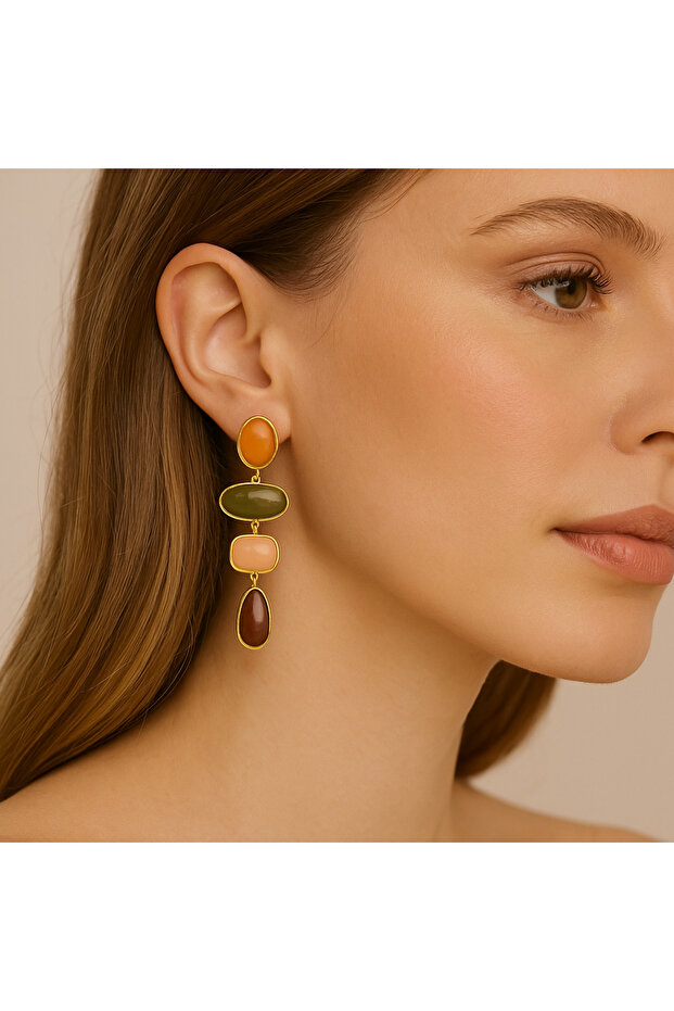 Steel Colored Earrings - 1