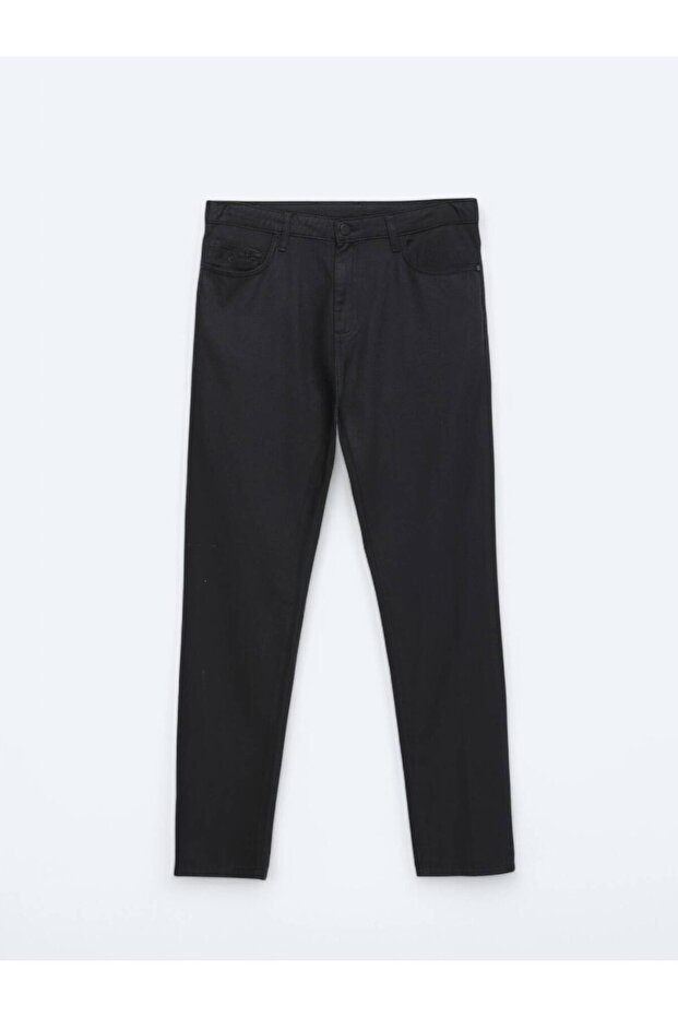 Lacivert Düz Dokuma Regular Fit Casual Pamuk Karışımlı Pantolon - 5