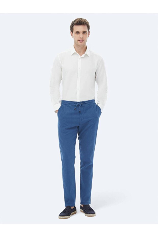 Ekru Düz Regular Fit Dokuma Casual Pamuk Karışımlı Gömlek - 2
