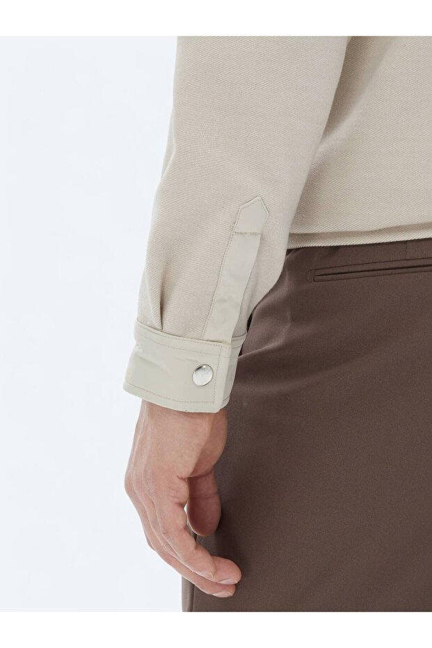 Bej Kapüşonlu Sweatshırt - 5