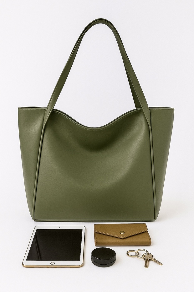 Large Capacity Women's Shoulder Bag Soft Leather Loose Bag