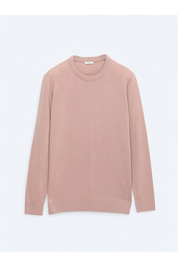 Somon Bisiklet Yaka Jakarlı Yün Karışımlı Triko Kazak - 6