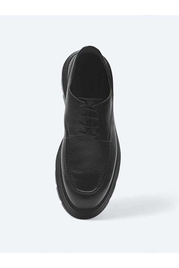 Siyah Deri Smart Casual Ayakkabı - 3