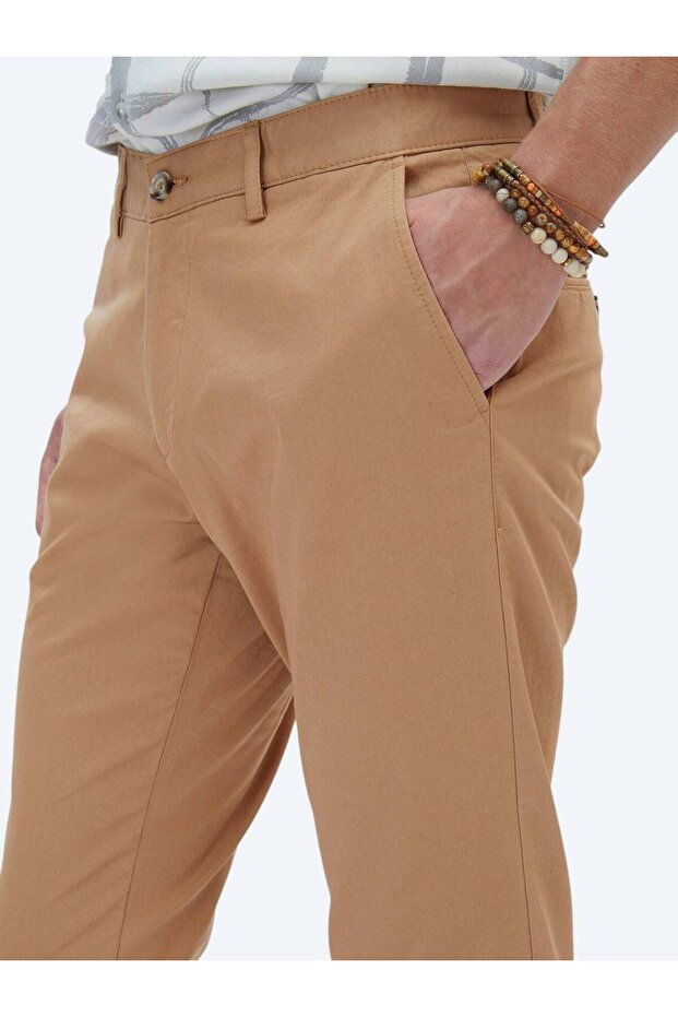 Deve Tüyü Dokuma Regular Fit Casual Pamuk Karışımlı Pantolon - 3