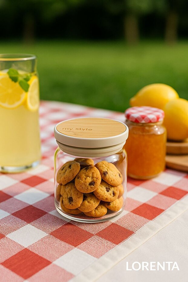 Glass Jar with Bamboo Lid – Storage Container and Kitchen Organizer - Cookie & Coffee Jar