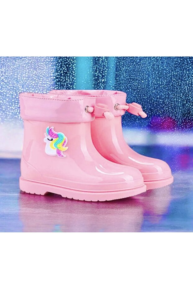 kız çocuk yağmur botu w10253 bimbi unicorno , kaymaz taban - 3