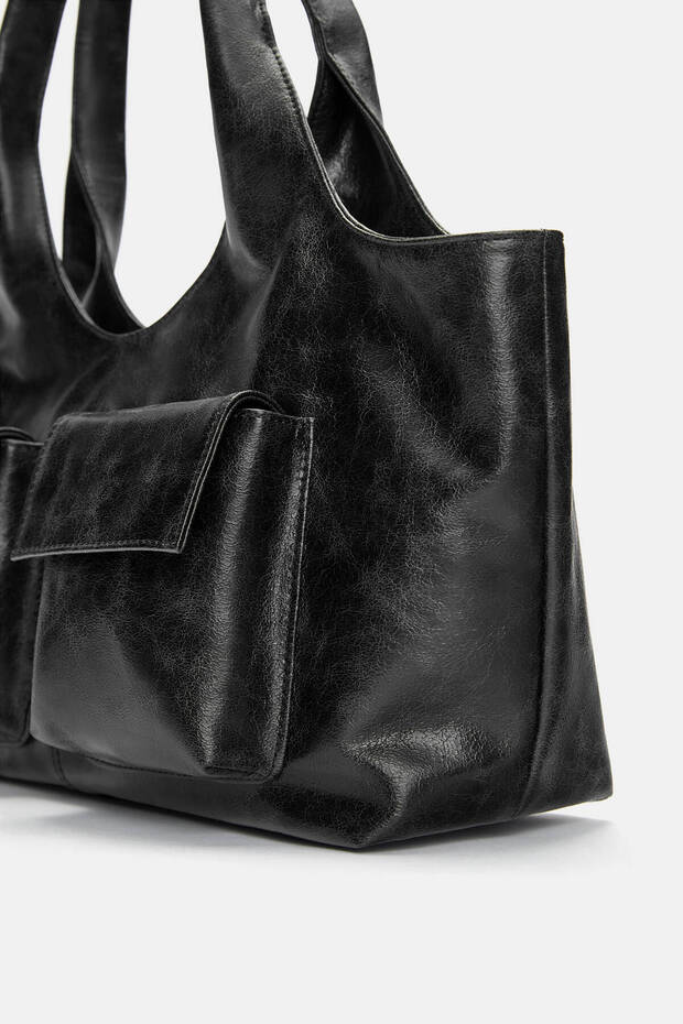 Çok cepli tote çanta - 5