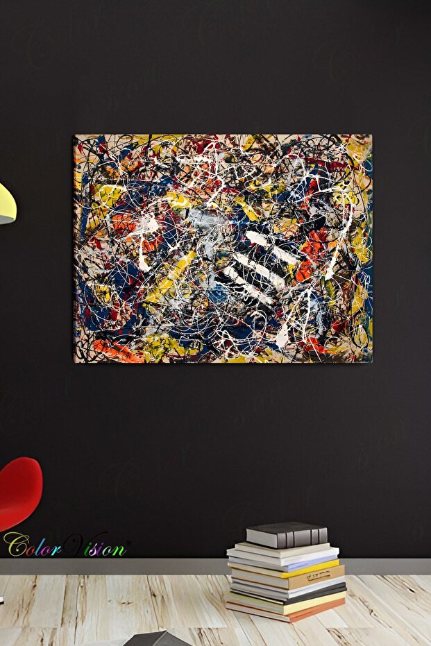 Jackson Pollock Number17 Kanvas Tablo - 1