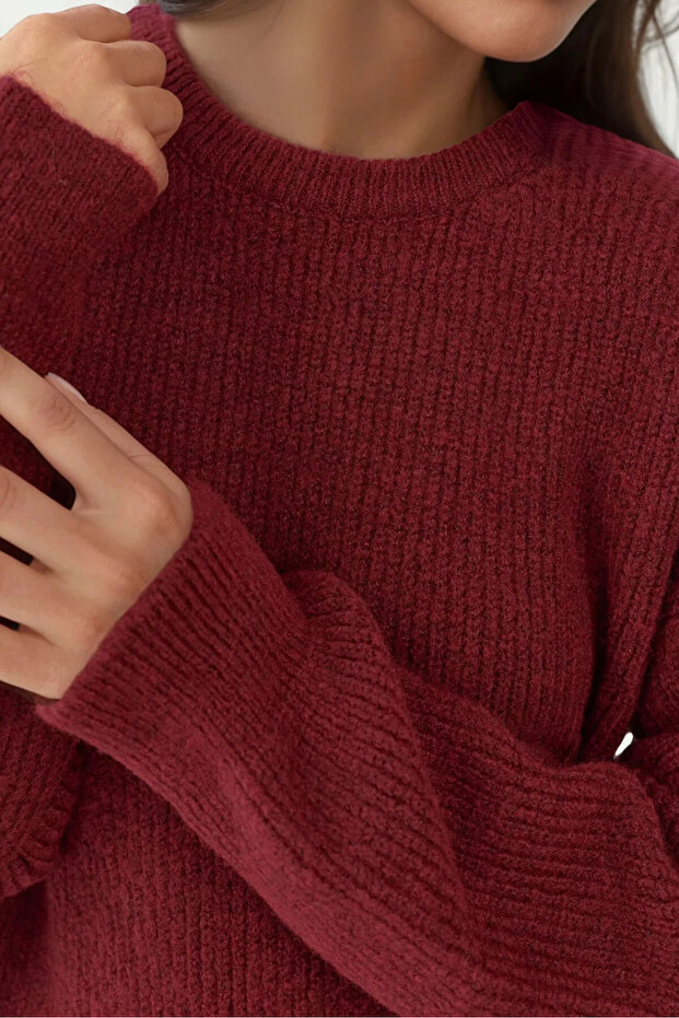 Bisiklet Yaka Triko Mini Elbise - 7