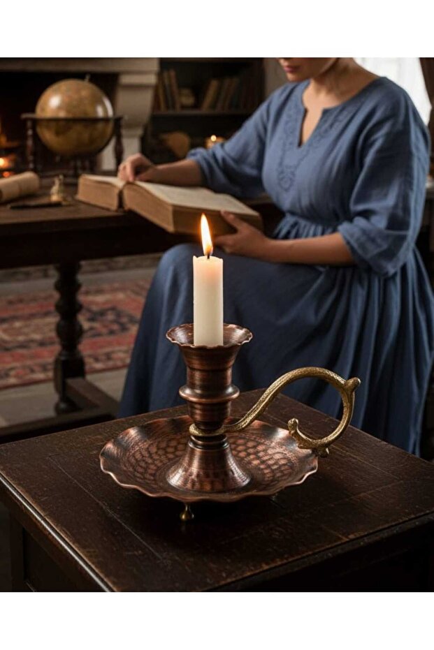 Bakır Şamdan Mumluk - 2