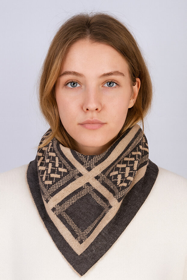 Desenli Triko Fular - 1