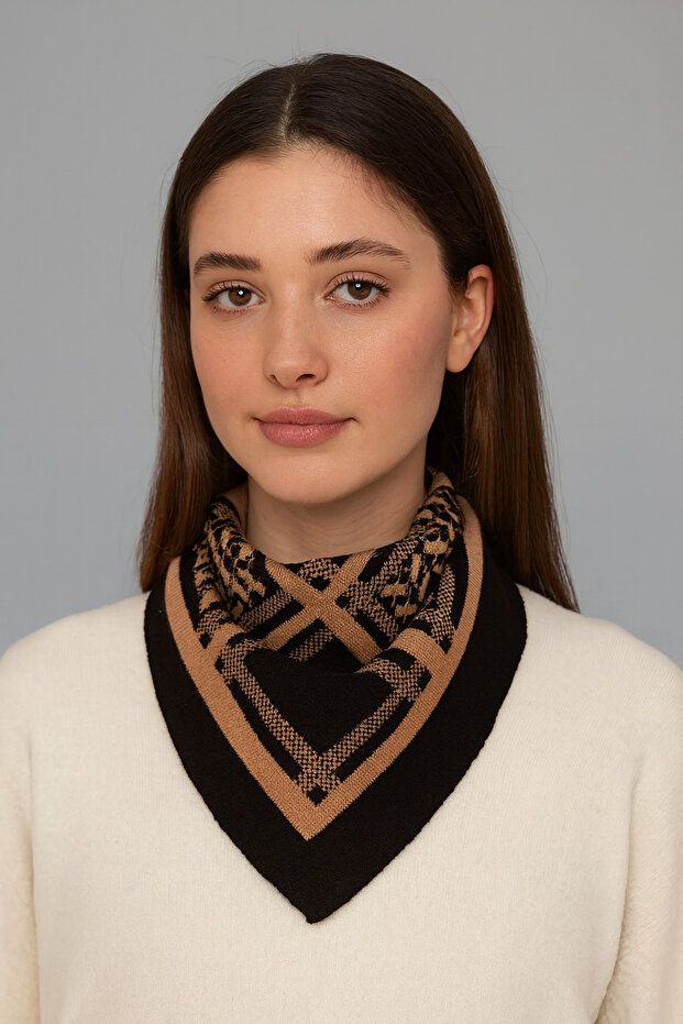 Desenli Triko Fular - 1