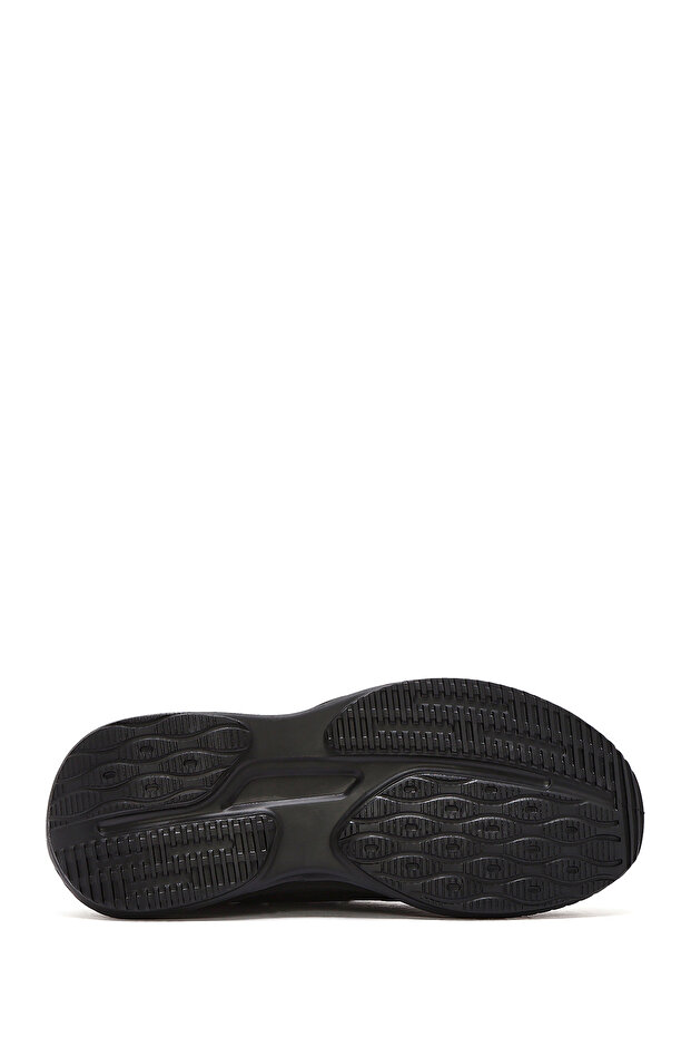 Erkek Siyah Kalın Tabanlı Bağcıklı Kumaş Sneaker 25SFD695414 - 4