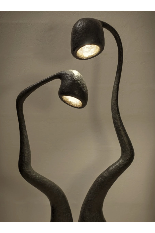 Eskitme Dokulu Soyut Tasarım İkili Lambader - 3