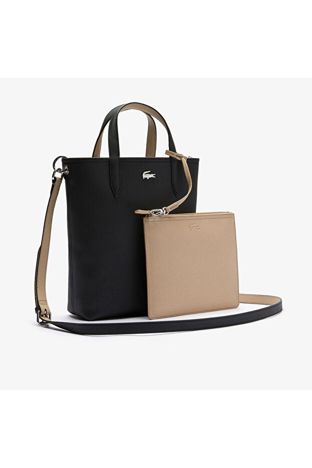 Anna Kadın Çift Taraflı Siyah Omuz Çantası - 6