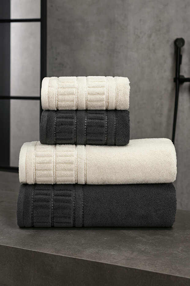 4-Piece Bath Towel Set 2 Pieces 50X90-2 Pieces 90X150