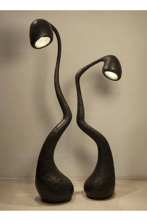 Eskitme Dokulu Soyut Tasarım İkili Lambader - 2