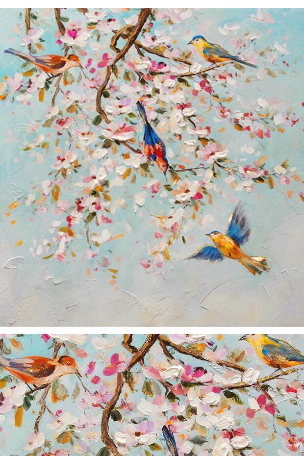 Spring Nature And Birds Kanvas Tablo - 2