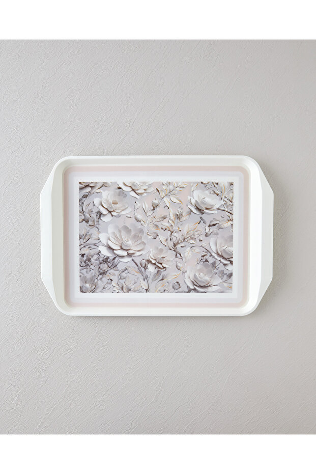 Blooming Pp Non-Slip Tray 39X30 cm Cream
