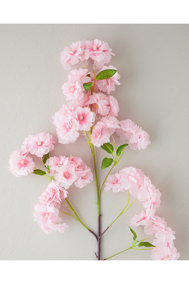 Cherry Branch Tek Dal Yapay Çiçek Koyu Pembe - 2