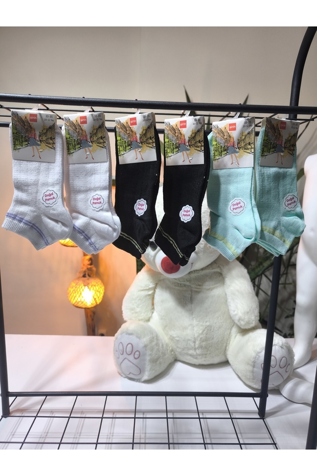 Children's Short Socks Natural Cotton Soft Breathable Anti-Sweat 6-Pack
