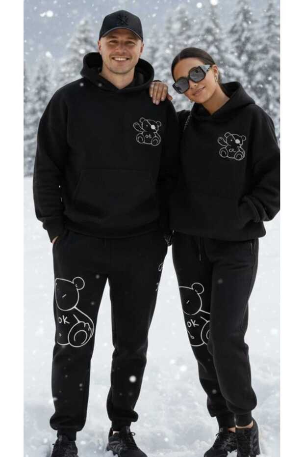 Dear Kombini 2-Piece Set (4 Pcs) Printed Bottom Top Hooded Oversize Tracksuit Boyfirend