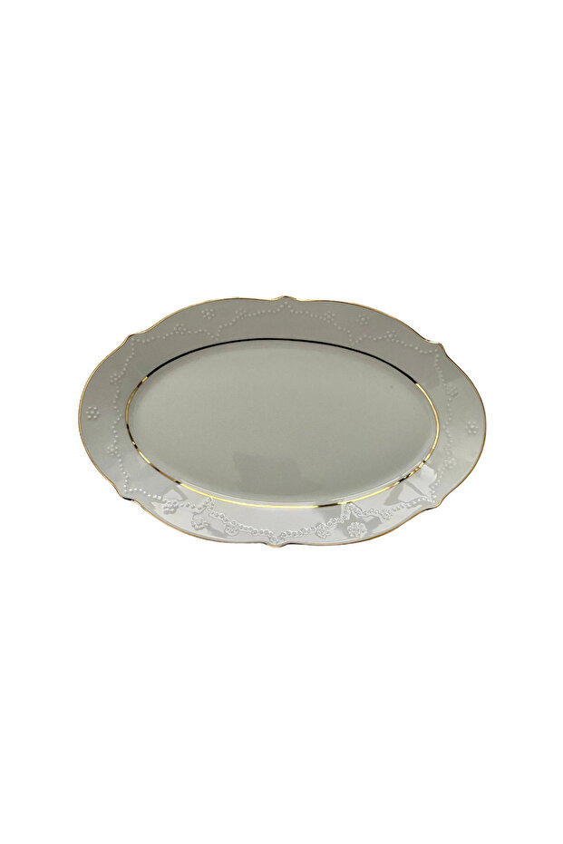 Gold Gilt Boat Plate 1 Piece 30cm