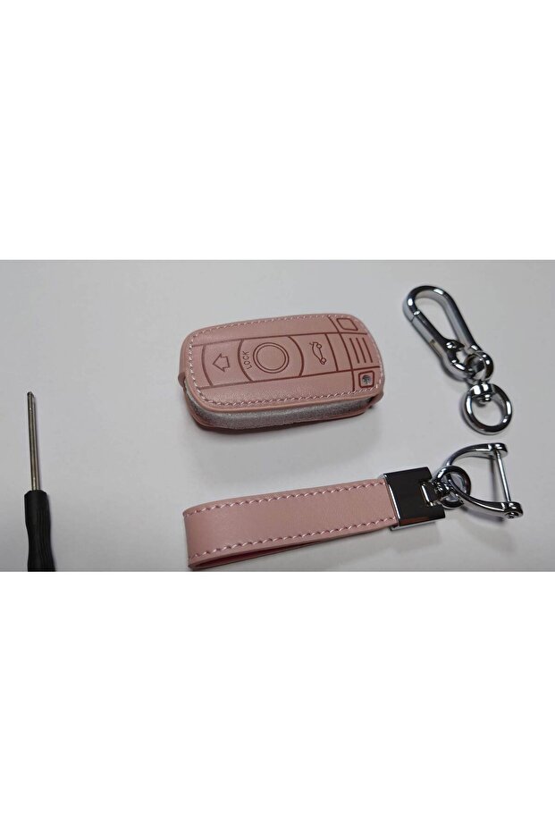 Key Case Leather Pink for BMW E90 E60 E70 E87 E30 E34 E36 E38 E39 E46 - 5