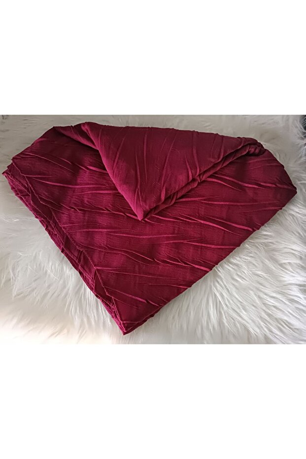 Pliseli Bambu Eşarp 100X100 Tesettür Başörtü 70 Gr - 2