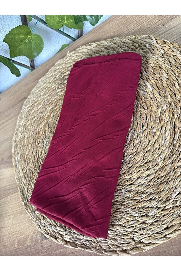 Pliseli Bambu Eşarp 100X100 Tesettür Başörtü 70 Gr - 1