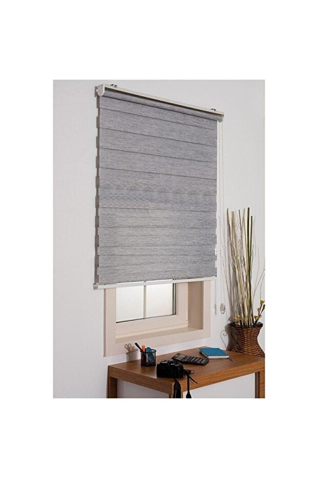 Taç Bambu Zebra Perde Gri - 3