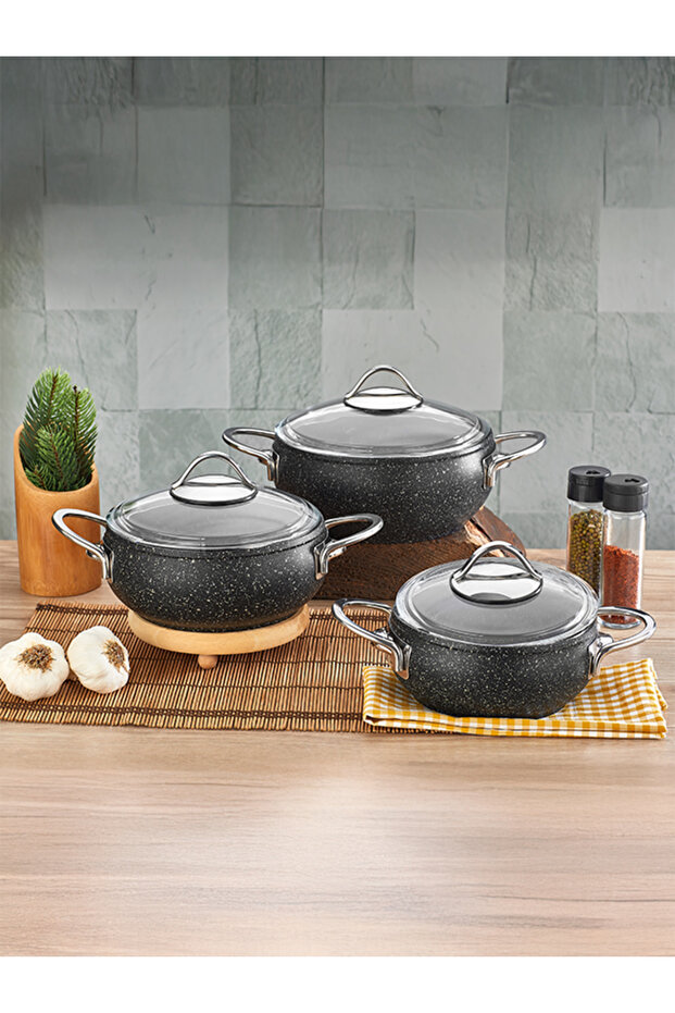 Black Lıne 6 Parça Güveç Midi Set - 1