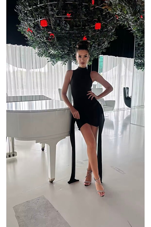 Lüks Designer  Mini Abiye Mezuniyet After Parti Gece Elbisesi - 1