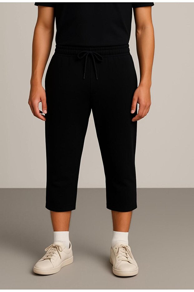 Men's Black Capri-K782