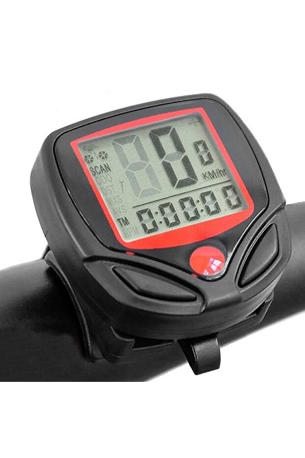 Digital bicycle odometer, 13 functions, LCD display, CR2032 battery - 1