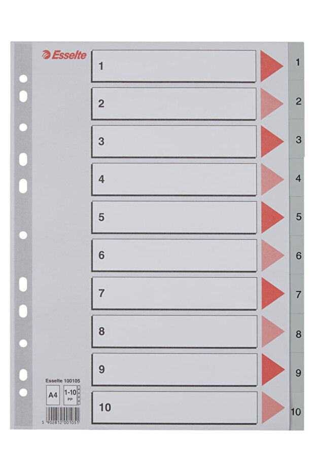 A4 index numbered 1-10 - 7