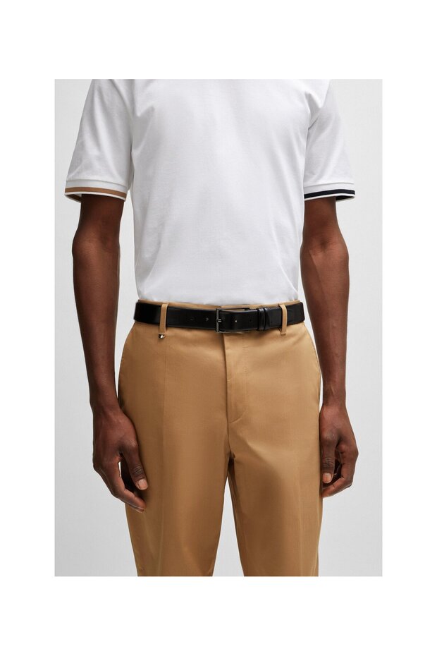 Gunmetal donanımlı bitkisel tabaklanmış deri kemer - 3