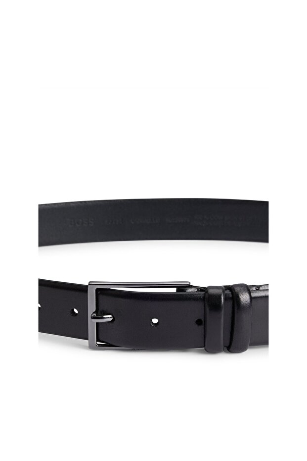 Gunmetal donanımlı bitkisel tabaklanmış deri kemer - 5