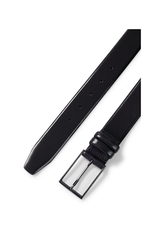 Gunmetal donanımlı bitkisel tabaklanmış deri kemer - 4