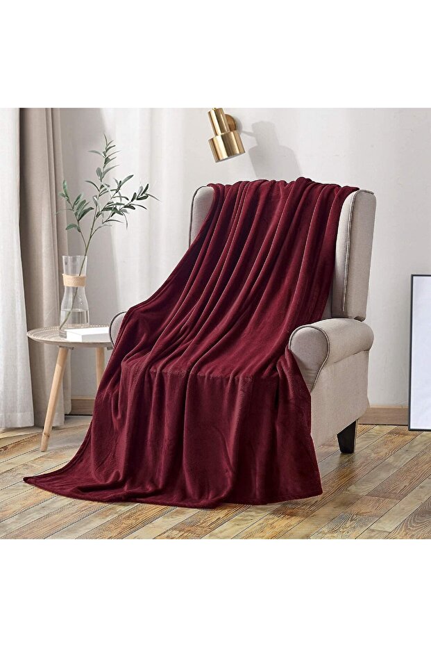 Flannel Blanket 220x240cm Burgundy