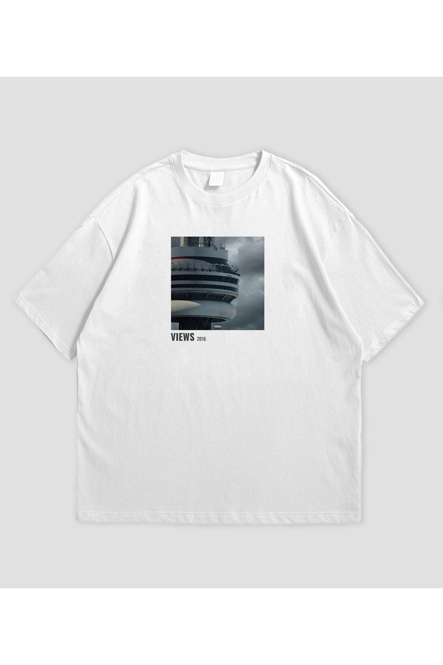 Drake Album Printed White Oversize T-Shirt Unisex Short Sleeve Combed Cotton T-Shirt Model