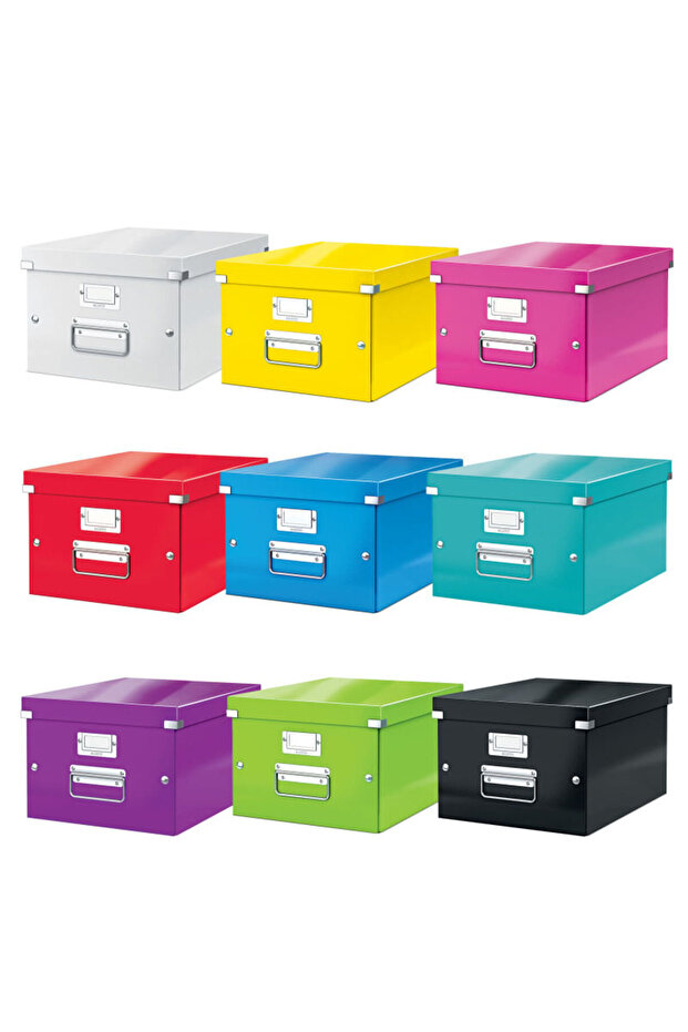 WOW Click & Store storage box, laminated, foldable, with lid and handle, 28x20x37 cm, red - 5