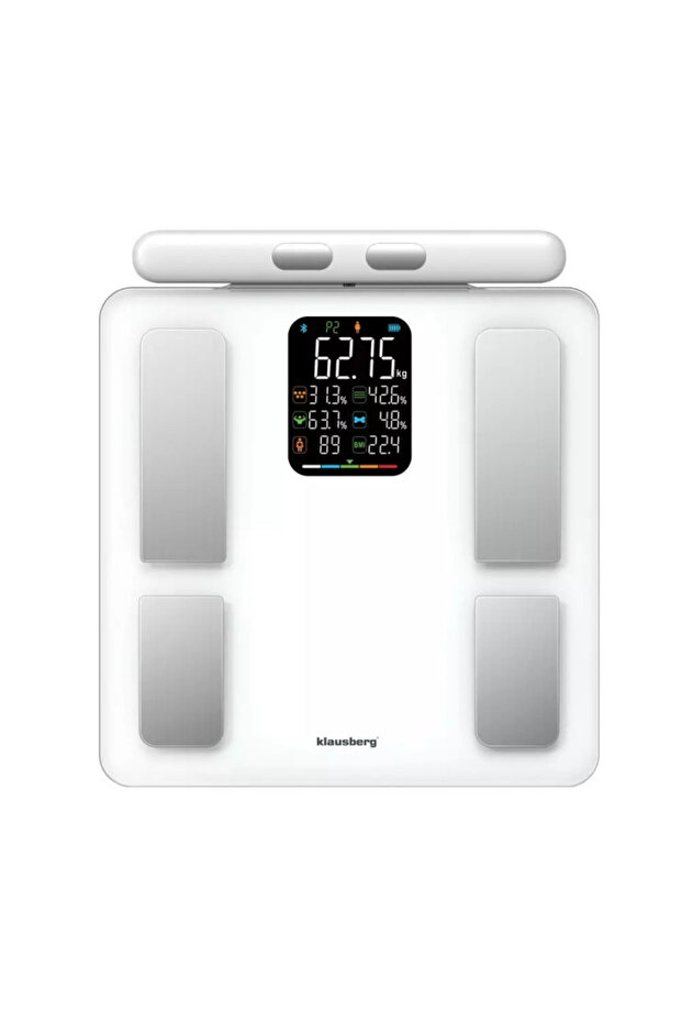 Scale - analyzer KB 7857, 180 kg, Bluetooth, Android/iOS, LCD display,14 body values,White - 3
