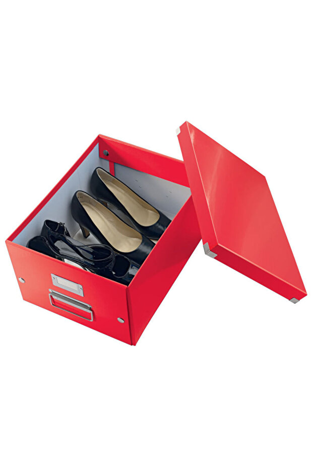 WOW Click & Store storage box, laminated, foldable, with lid and handle, 28x20x37 cm, red - 9