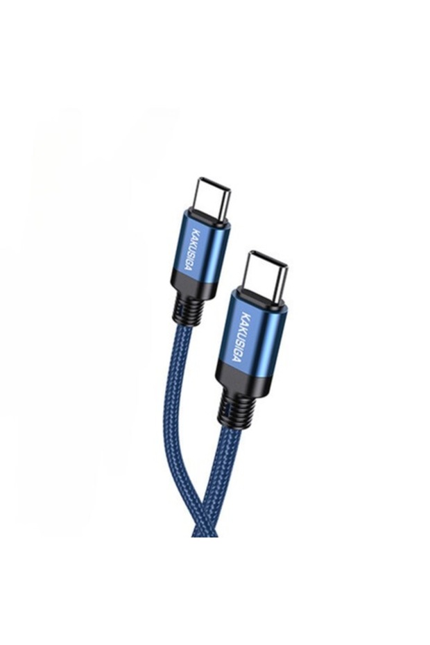 Cablu de date și încărcare KSC-970, Tip-C la Tip-C, 60W, 1m, Albastru - 1