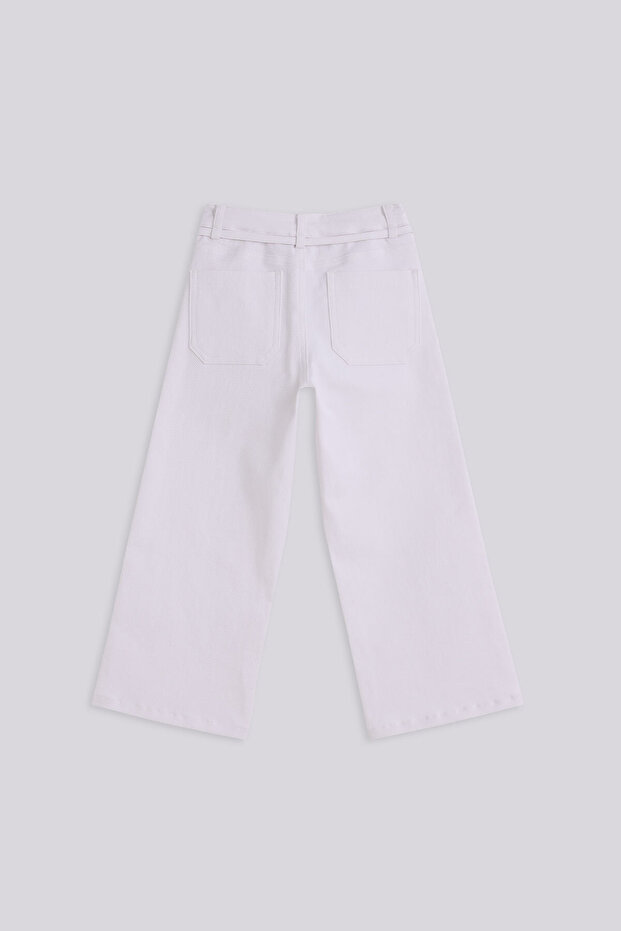 Girl White Trousers - 6