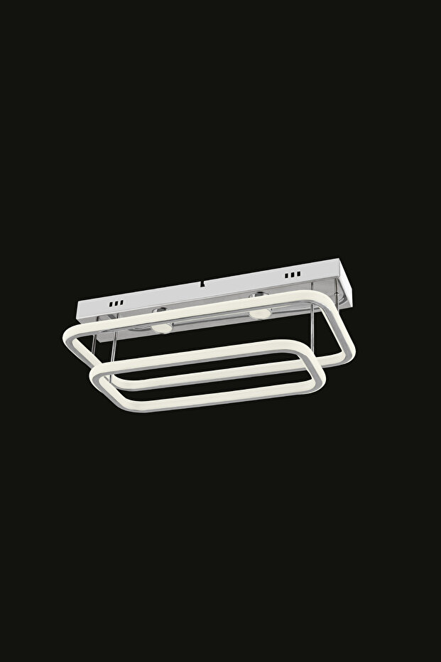 AYZER MODERN PLAFONYER LED AVİZE Kumandasız Krom - 1