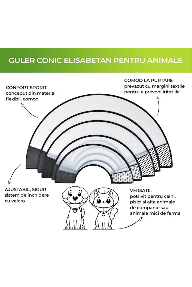 Protective Cone Collar for Pets, - 2