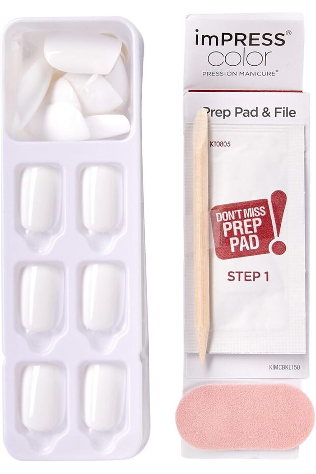 Frosting Color Press-On Nails – Medium Almond, 30 Pcs Set, Waterproof, Chip-Proof, Easy Application